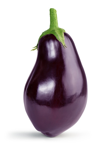 one ripe eggplant isolated on white background