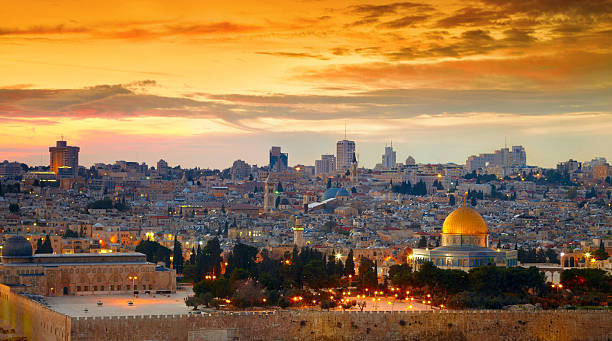 Panorama of Jerusalem old city. Israel stock photo
