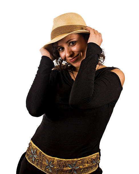 istock Young woman wears hat 473193984