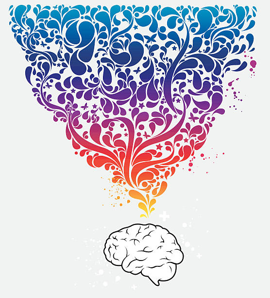 красочными творческий мозга - swirl vector decoration stencil stock illustrations