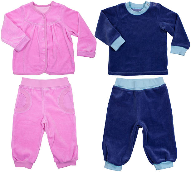 istock Boy's and girl's suit set isolated on white 473200752