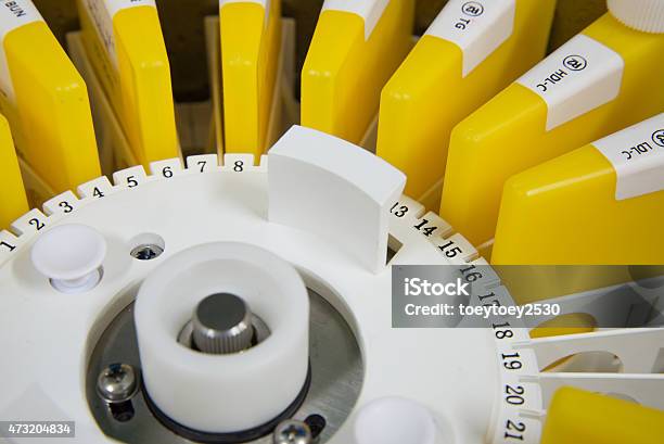 An Automated Analyzer Is A Medical Laboratory Instrument Designe Stock Photo - Download Image Now