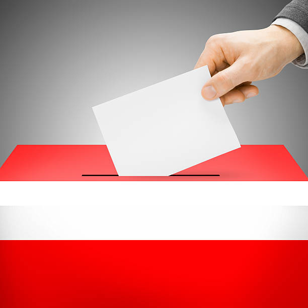 istock Ballot box painted into national flag - Austria 473211066