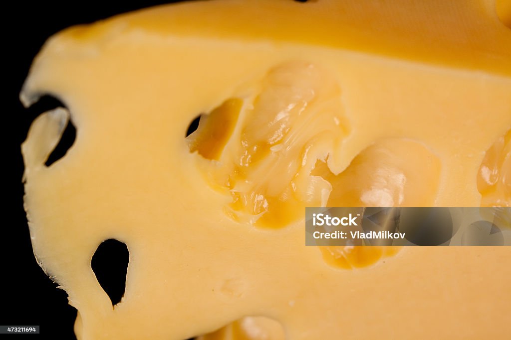 Slice of cheese Slice of cheese close up highly detalized. 2015 Stock Photo
