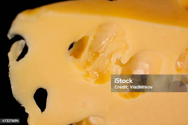 Slice Of Cheese Stock Photo - Download Image Now - 2015, Cheese, Close-up