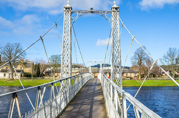 istock Pedestrian Suspension Bridge and Blue Sky 473215714