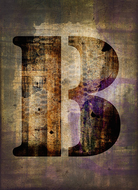 istock Letter B, metal grunge industrial textured background 473216492