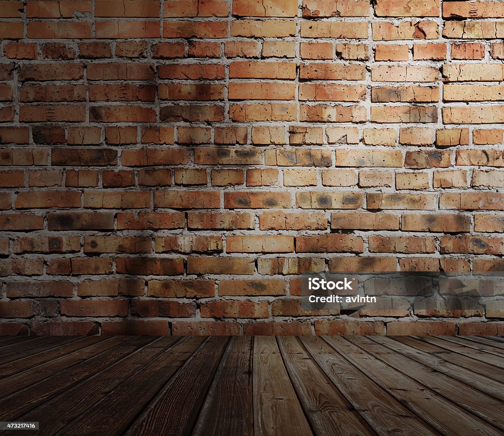 old room with brick wall old room with brick wall, vintage background 2015 Stock Photo