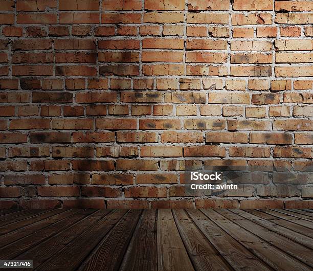 Old Room With Brick Wall Stock Photo - Download Image Now - 2015, Abandoned, Brick
