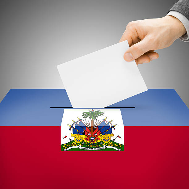 istock Ballot box painted into national flag - Haiti 473219350