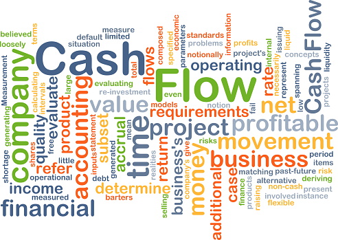 Background concept wordcloud illustration of cash flow