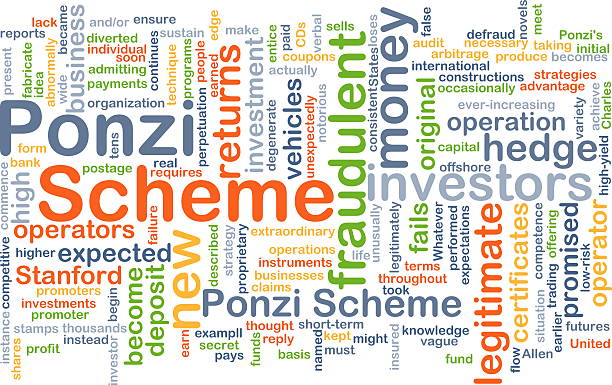 Ponzi scheme background concept Background concept wordcloud illustration of Ponzi scheme ponzi scheme stock pictures, royalty-free photos & images