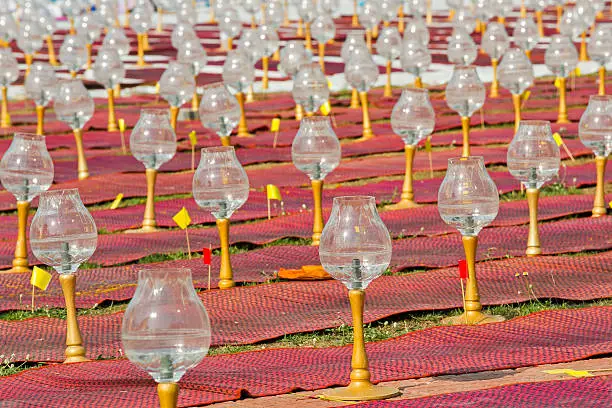 candles on the glass candle holder