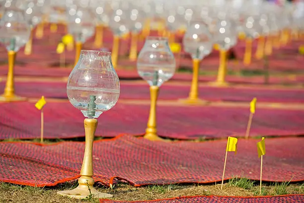 candles on the glass candle holder