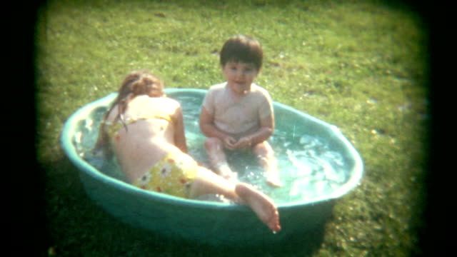 Vintage Film Playing in Pool
