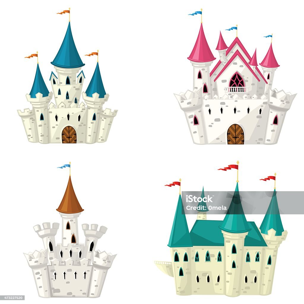 Bộ Sưu Tập Lâu Đài Cổ Tích Hoạt Hình Vector Hình minh họa Sẵn có ...