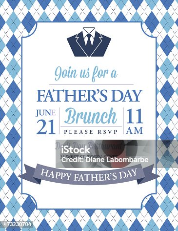 istock Father's Day Invitation Template With Argyle Background 473230704