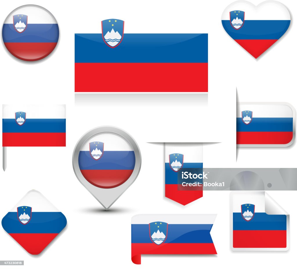Slovenia Flag Collection 2015 stock vector