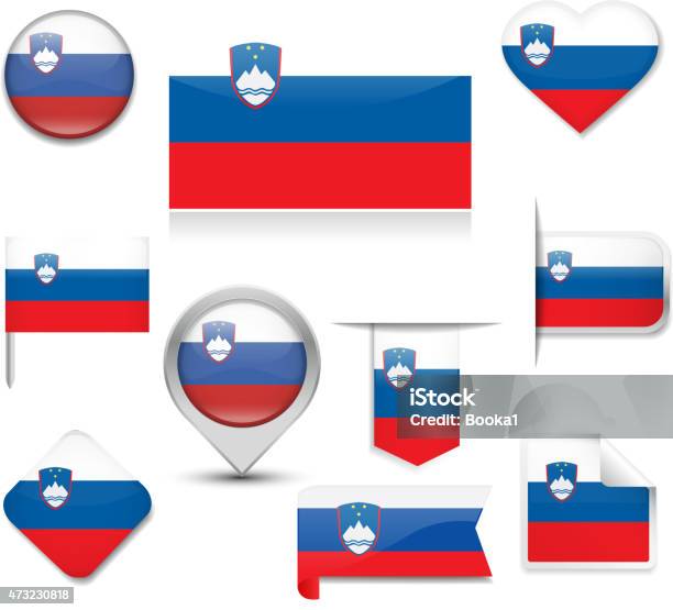 Slovenia Flag Collection Stock Illustration - Download Image Now - 2015, Badge, Banner - Sign