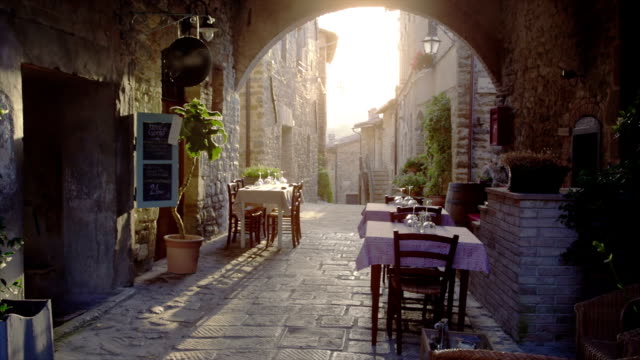 Restaurant in old italian town
