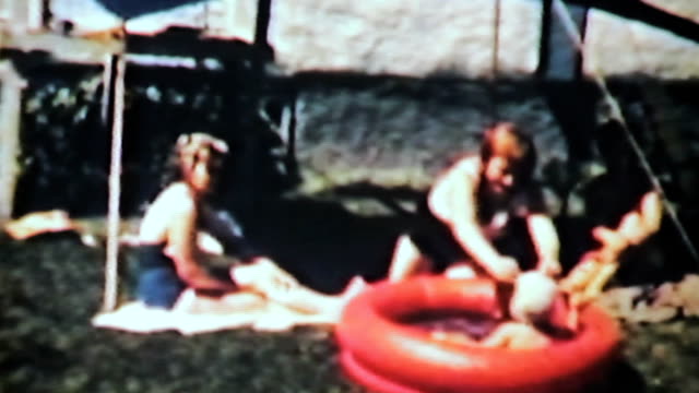 Boy Swimming In Kiddie Pool-1963 Vintage 8mm film