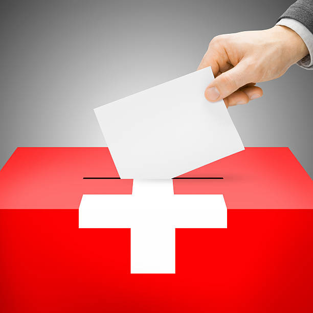 istock Ballot box painted into national flag - Switzerland 473237340