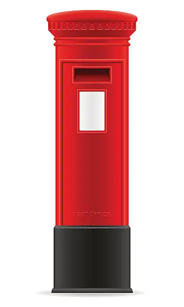 Vector illustration of london red mail box vector illustration