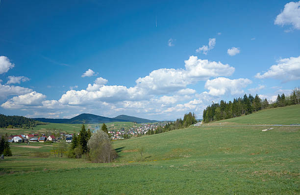 Village in the Beskid Mountains in Slovakia in spring
