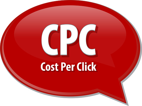 word speech bubble illustration of business acronym term CP Cost Per Click