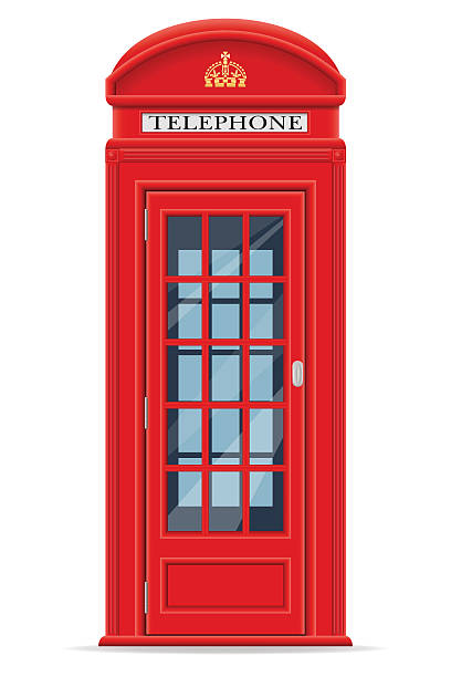 londyn czerwone budki telefonicznej ilustracja wektorowa - pay phone telephone booth telephone isolated stock illustrations