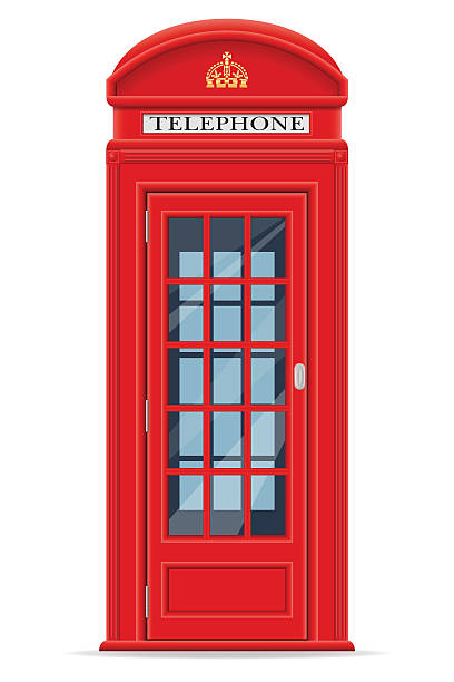 london red phone booth vector illustration isolated on white background