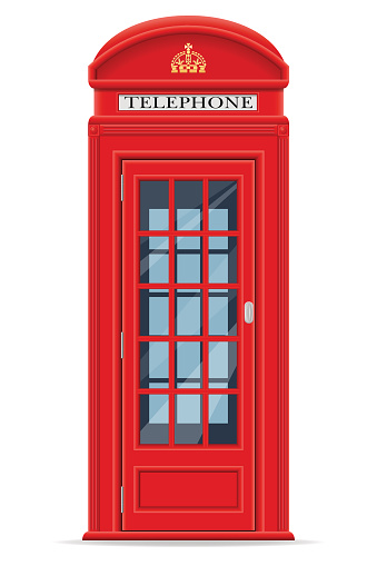 london red phone booth vector illustration isolated on white background