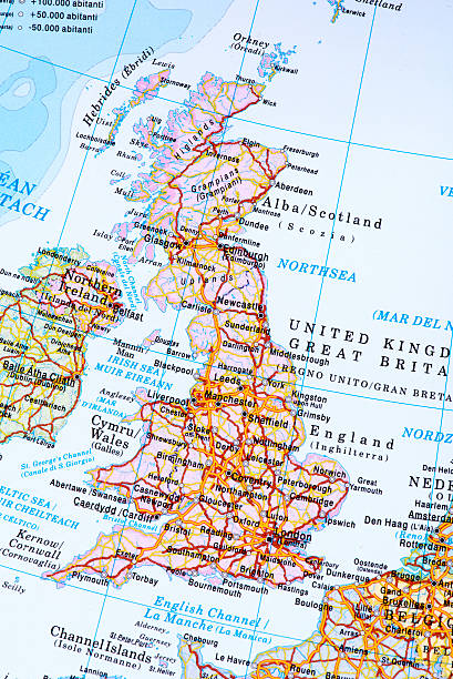 Map of England Map of England. Detail from the World Map. nottinghamshire map stock pictures, royalty-free photos & images