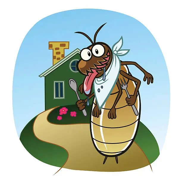 Vector illustration of Termite go to house