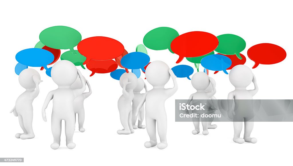 Ideas Concept. 3d Persons with thought bubbles Ideas Concept. 3d Persons with thought bubbles on a white background 2015 Stock Photo
