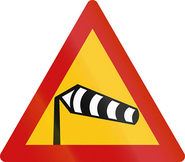 Road sign in Greece - Dangerous crosswinds