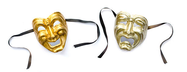 istock Comedy and Tragedy masks isolated on white background 473252814