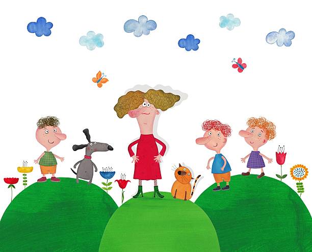 ilustracja dla dzieci - child craft flower single flower stock illustrations