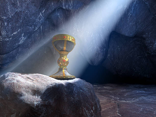 Grail in a cave stock photo