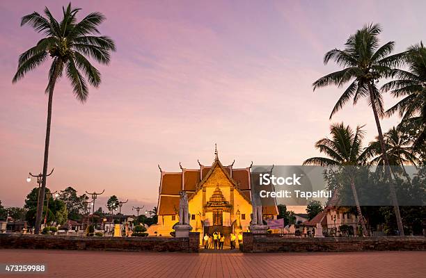 Buddhist Temple At Sunset In Thailand Stock Photo - Download Image Now - Thailand, Wat, 2015