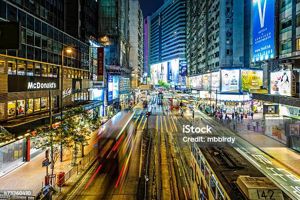 Hong Kong At Night Causeway Bay Stock Photo - Download Image Now - Causeway Bay, Hong Kong, Billboard