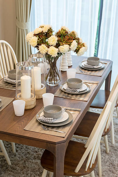 istock dining table and comfortable chairs in modern home with elegant 473265362