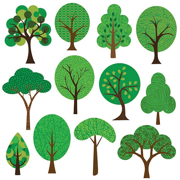 Vector illustration of tree illustrations