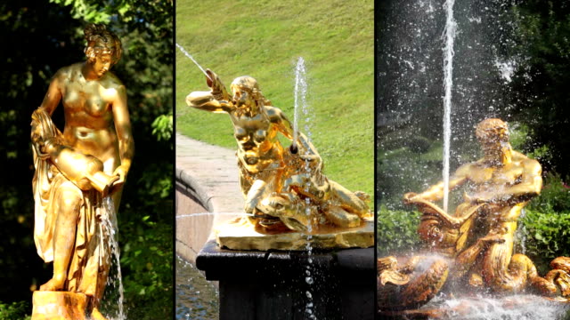Fountains of Peterhof. HD MONTAGE