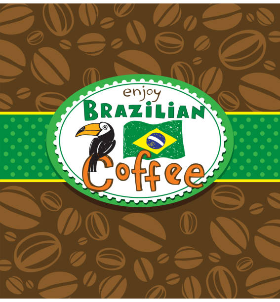 бразильский кофе фон - backgrounds coffee addiction agriculture stock illustrations