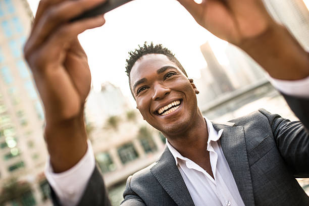 istock Afro american Business man take a selfie 473284494