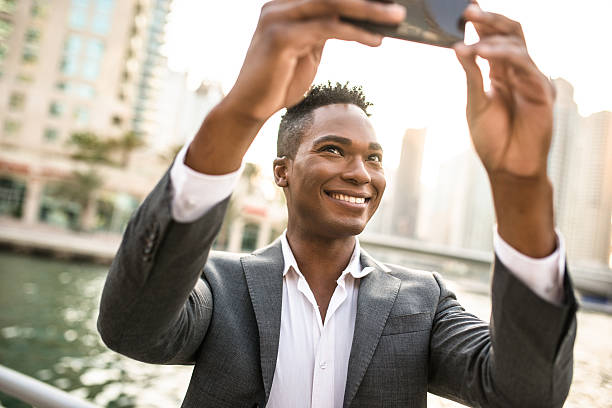istock Afro american Business man take a selfie 473284496