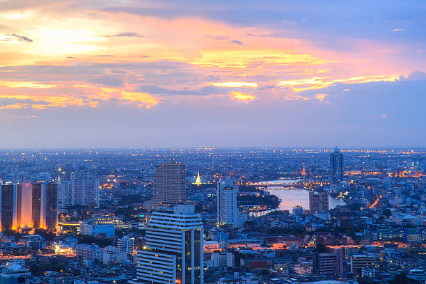istock Bangkok city night view with sunset sky 473285232