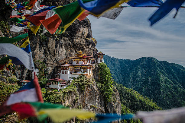 Tiger's nest Monastery Tiger's nest or Taktsang Palphug Monastery more famous as Paro Taktsang is a Buddhist temple complex which clings to a cliff, 3120 meters above the sea level on the side of the upper Paro valley, Bhutan. taktsang monastery photos stock pictures, royalty-free photos & images
