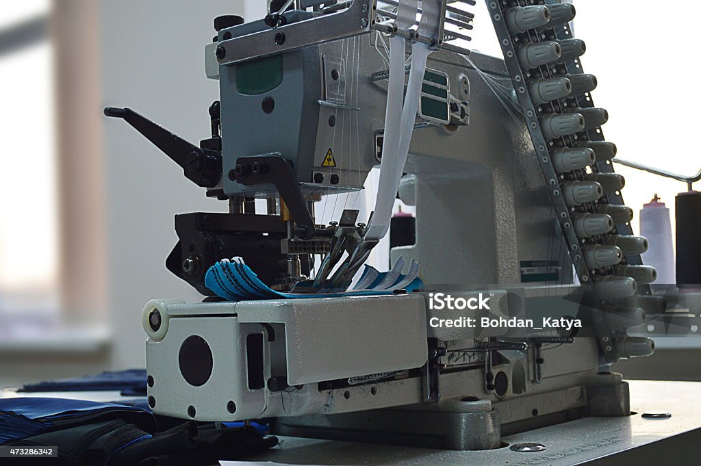 Garment industry sewing machine 2015 Stock Photo